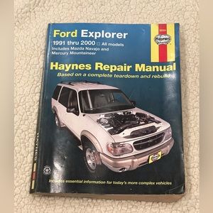 Vintage Haynes Automotive Repair Manual 36024 Ford Explorer
Mazda Navajo Mercury